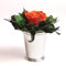 ROSEMARIE SCHULZ Heidelberg Infinity Blume in silberfarbenen Becher 1 ewige Rose konserviert Blumenstrauß langhaltend (Orange, 1 Rose)