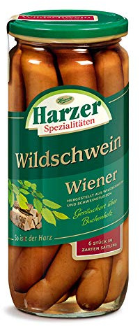 Wildschwein-Wiener aus dem Harz, über Buchenholz geräuchert (250g)