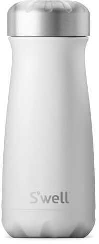 S'well Bouteille d'eau de voyage en acier inoxydable – 470 ml – Pierre de lune – Triple couche isolée sous vide – Garde le café, le thé et les boissons froides pendant 24 heures et chaudes pendant 12