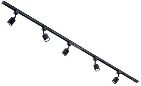 Litecraft Kitchen Track Light with Soho Fixture & GU10 LED Bulbs - (Black, 2M 5 Light)