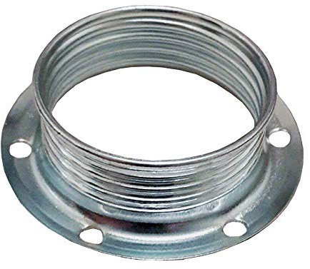 10x E14 Schraubring Silber Ø 27mm Innenloch Metall vermessingt für Lampen-Fassung Gewindering verzinkt