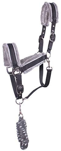 ARBO-INOX Halfterset Halfter-Set Halfter und Strick mit Polsterung 4 Farben (FULL, grau)