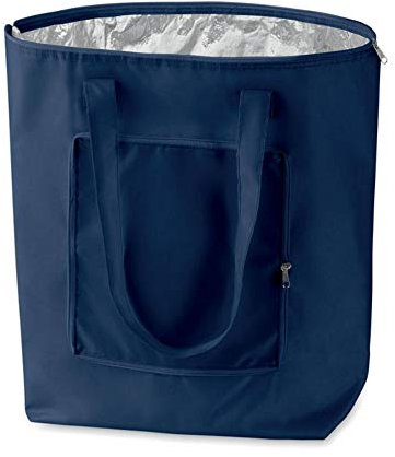 PromotionGift - Nevera plegable reutilizable, bolsa de playa y de compras ligera y duradera, con forro interior de aluminio para una perfecta función de refrigeración - azul