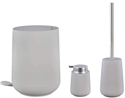 Zone Denmark Nova Bad Accessoires Set Pedaleimer Seifenspender Toilettenbürste Soft Grey grau
