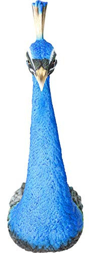 Kare Design Wandschmuck Peacock, Blau, Deko Objekt, Pfau, Accessoire, Wohnzimmer, 68x16x22 cm (H/B/T)