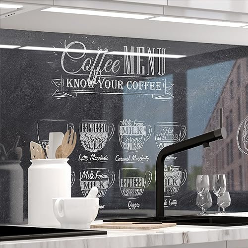 StickerProfis Küchenrückwand selbstklebend Matt-Optik - Bistro MENU - 1.8mm, Versteift, alle Untergründe, Hart PET Material, Premium 60 x 400cm