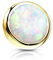 Paula & Fritz® Aufsatz-Dermal Anchor 4 mm Opal Gold/weiß 316L Chirurgenstahl 1,6 mm Gewinde Haut-Anker Skin Diver Implantat Kugel