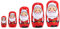 TOYANDONA Wooden Russian Nesting Dolls Christmas Santa Claus Matryoshka Dolls Set 5 Layers Stacking Doll Puzzles Educational Game for Children Kids