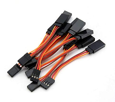 ikarex-shop Servokabel 5 cm Verlängerungskabel Servoverlengerung 50 mm Servo JR Stecker Buchse Kabel (5 oder 10 Stück) (10 Stück)