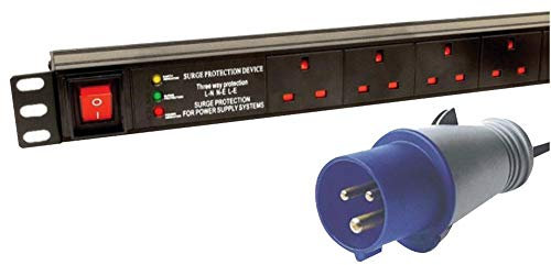 6 Way Horizontal 13A Switched PDU 1.8M | 19 Equipment/Cabinet Rack Power Distribution ENCLOSURES/Cabinet Racks, 1 X Qty - PDU-6WS-H-SP-16CMDO-3M