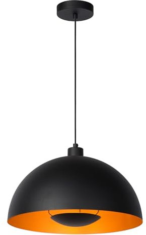 LUCIDE SIEMON - Pendelleuchten - Ø 40 cm - 1xE27 - Schwarz