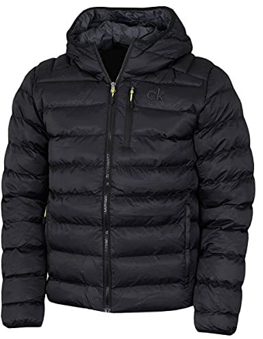Calvin Klein Mens Veste Jacquard tissée San Gabriel - Noir/Lime - XL
