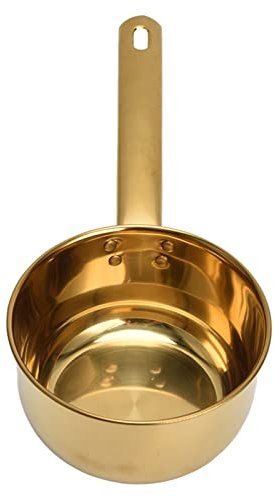 Louche en acier inoxydable, louche à eau dorée, louche de bain à long manche, cuillère à eau en métal pour salle de bain, jardin, cuisine