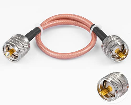 Vecys PL 259 Kabel UHF Stecker PL-259 auf UHF Stecker PL-259 Verlustarmes Koaxialkabel RG400 30CM für Walkie Talkie CB Radio SWR Meter Antennenanalysator