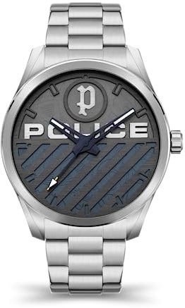 Police Herren Analog Quarz Uhr mit Edelstahl Armband PEWJG2121404