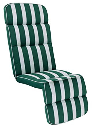 KETTtex EXKLUSIV Auflage Relaxliege Grün gestreift I Gartenliege Polster 175x50x9cm I KTH3 Liegenauflage weich & robust I atmungsaktive Liegestuhl-Auflage I UV-beständiges Liegekissen I Dessin 8522