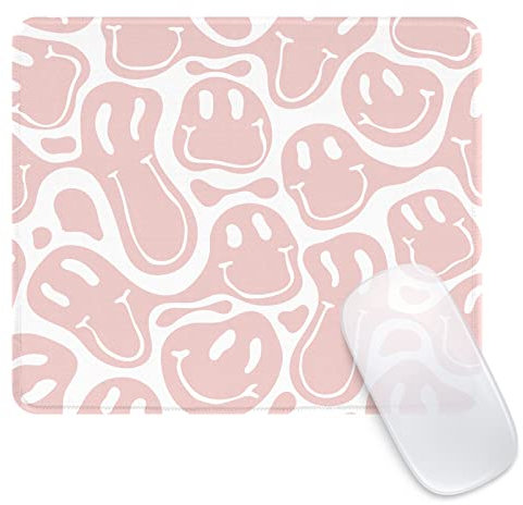 Seorsok Square Mouse Pad Cute Retro Smiley Hippie,Office Home Personalized Premium-Textured Mouse Mat Design,Waterproof Mousepad,Non-Slip Rubber Base Computer Mouse Pads for Wireless Mouse