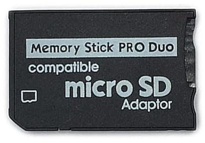VKMKV 1 x SD TF auf Memory Stick MS Pro Duo for PSP 1000 2000 3000 Card Dual 2 Slot Adapter Converter (Color : Black Single Slot)