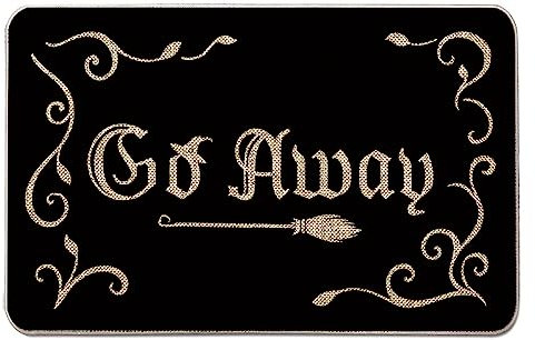 Halloween-Fußmatte, Outdoor-Teppich, Go Away Fußmatte Happy Halloween Teppiche Bauernhaus Dekor Zuhause Küche Boden Haustür Matten 43,2 x 68,2 cm