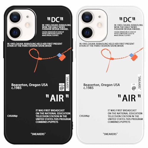 [2 Confezioni] Cover per iPhone 12/12 Pro 6,1, Sports Custodia con Disegno di Morbido Antiurto Anti-Graffio Case TPU Silicone Morbida Protezione Copertura Compatibile con iPhone 12