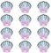 JKJF 12 Stück Muscheln Patches Seashell Aufbügeln Bügelbild Muscheln Aufnäher Applikation Meerestiere Stickerei Patches für Kleidung Rucksack Schuhe Jacke Jeans Hut Kleid
