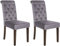 CLP 2er Set Esszimmerstühle Lisburn I Samt I Stoff I Polsterstühle Gesteppt Chesterfield Design, Farbe:dunkelgrau, Material:Samt