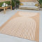 TT Home In-& Outdoor Teppich Wetterfest Balkon Flachgewebe Geometrischer Ethno Style, Farbe:Beige, Größe:200x280 cm