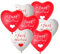 Just Married Luftballons, 50/20 Stück Luftballons Hochzeit, Herzluftballons Hochzeit, Just Married Deko, Ballons Herz