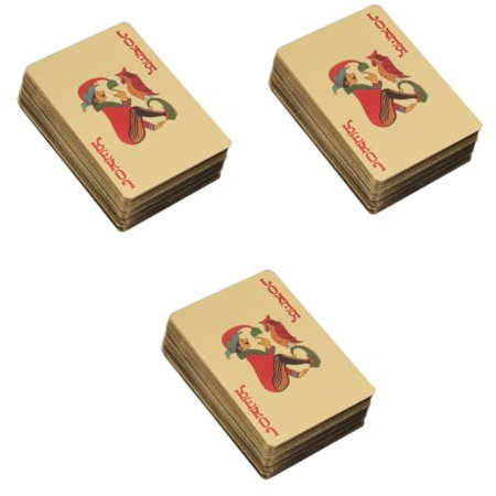 Toyvian Spielkarten Weihnachten Kartenspiel Weihnachten en 3st Kartenspielen Plattierter Schürhaken Poker-Spielkarten Goldene Liebhaber Vergoldet sgeschenke