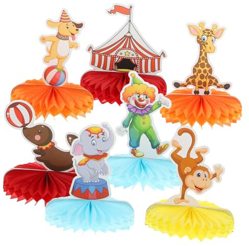CAXUSD 1 Satz Zirkuswabenornament Faschingsparty Gefälligkeiten Zirkustierwabe Partygeschenke Für Den Karneval Tischdeko Zirkus-geburtstagsdekoration Haushalt Papier Geburtstag Liefert