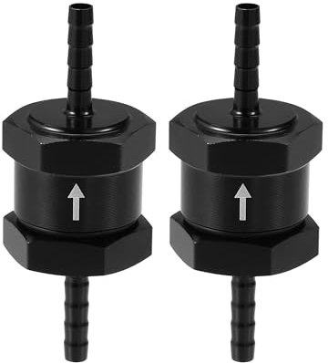 Hihaha Válvula de Retención de Combustible Unidireccional Interna para Combustible de Automóvil Gasolina Diésel / 0.16 4mm OD / 2 Unidades Negro