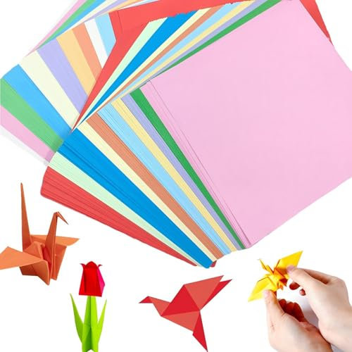 100 Blatt Buntes Papier 15 x 15cm, Cezmkio Farbiges Origami Papier Faltpapier in 20 Farben, 70g/m²papier 15 x 15cm Handgemachtes Kopierpapier Pastellpapier Cardstock für DIY…