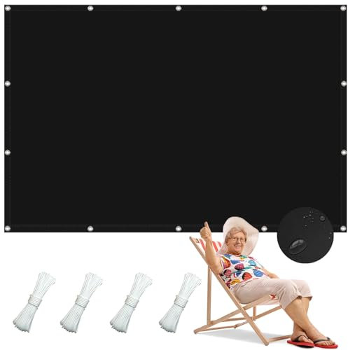 Tenda a Vela Rettangolare 4 x 6 m Rettangolare Telo Parasole idrorepellente, Anti UV 185g/m² Oxford per Esterno, Giardino e Terrazza, Piscina, Nero