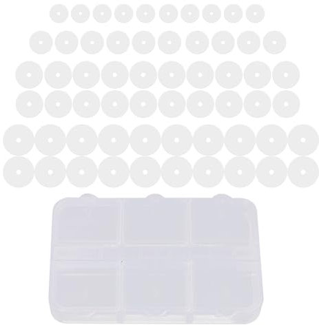 QTTRPCU 60PCS Anti Wildfleisch Disc, Transparente Wildfleisch Piercing für Bump Ohrringe Scheiben Pads mit Kunststoff Box 4 Größen