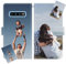 JGOYGYI Personalisierte Leder Handyhülle kompatibel mit Samsung Galaxy S10 4G,Individuelle Eigenem Foto Bild Text Bildern Foldable Flip Klapphüllen Case hülle+Handykette