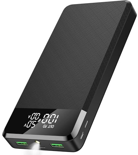 42800mAh Power Bank PD 25W Powerbank schnell aufladende Externe Batterie mit großer Kapazität, USB C tragbares Ladegerät mit 3 Ausgängen und 3 Eingängen und LED-Display | Taschenlampe