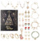 Schmuck-Adventskalender 2024 | 24 Stück trendiger Schmuck-Adventskalender für Erwachsene, Frauen, Teenager, Mädchen | Weihnachtsschmuck Countdown-Kalender mit Halsketten, Armbändern, Ohrringen, Ringen
