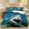 Bedding Bettwäsche 220 x 200 cm Set Mikrofaser Bettbezug Blau 2 Kissenbezug 80x80 cm Bettwäsche Warm Atmungsaktiv Weich mit Reißverschluss Sport Tiere Haie Muster