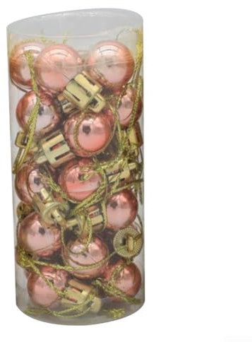 Festive Weihnachtsschmuck aus Kunststoff, für Heimdekoration und Party, Roségold, 24 Stück