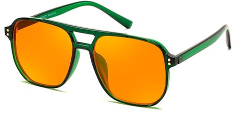 FEISEDY Retro 70er Blaulichtfilter Brille 99.99% Blaulicht-Blockierende Gaming Brillen Computerbrille für Herren Damen Amber Getönt G2835