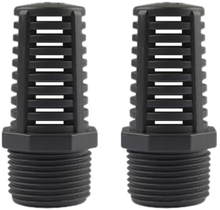 2PCS Threaded Suction Overflow Strainer, 32mm Thread Strainer, Garden Permeable Cap Mesh, Aquarium Suction Overflow Drain Tool, Aquarium Fittings Hose Connector