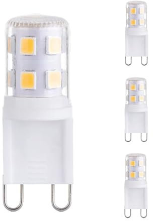 ORION LIGHTSTYLE LED Lampe G9 Leuchtmittel 4 Stück 4er Set 2.5W warmweiß Glühbirne 3000K Kelvin Licht Länge 14mm Höhe 37mm