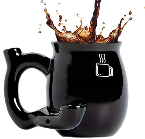 Funny Mug, 13oz Black Coffee Té Drinking Taza, Aesthetic Drinkware Table Decor, Novelty Holiday Coffee Containers 5,91 x 5,51 pulgadas para Home Kitchen Shop