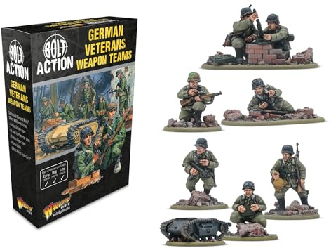Warlord Games Deutsche Armee-Veteranen-Waffenteams – 28 mm große Harz-Miniaturen für Bolzenaktion, sehr detaillierte Miniaturen aus dem 2. Weltkrieg