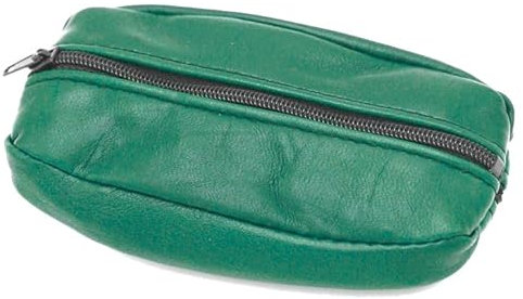 Van Der Rich ® - Porte Monnaie Zip de Deux côtés avec Porte-clés Cuir Agneau - Femme - Homme (Emeraude 3)