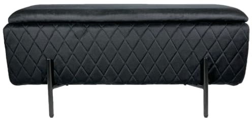 GTM Design Hocker mit Stauraum - Elegant Polsterbank mit Beine - Sitzbank mit Praktisch Stauraum fur Korridor Garderobe und Schlafzimmer - Moderne Polsterhocker - Schwarz