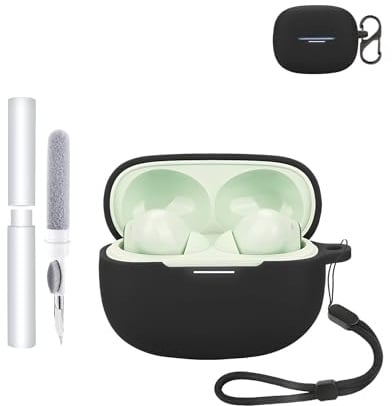 Silicone Protective Case for XIAOMI REDMI Buds 6 Pro Earbuds - Durable and Eco-Friendly Bluetooth Earphone Cover with Precise Holes and Charging Compatibility - Shock-proof, Comfortable Touch,Black