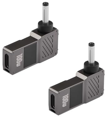 GINTOOYUN 2PCS USB C auf Laptop Ladeadapter Weibliche Typ C auf Stecker DC 3.5 x 1.35mm Fass 20V USB Typ C Eingang auf DC35135 Power Converter bis 100W (DC35135)