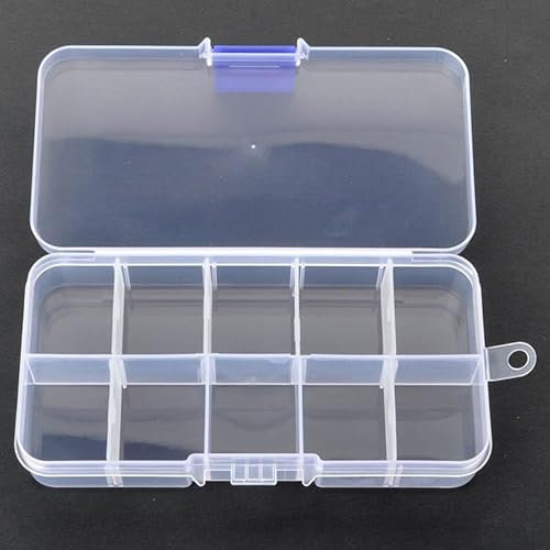 KLEBASTO Sortimentskasten | Sortierbox mit 10 verstellbaren Fächern | Aufbewahrungsbox für Kleinteile,Perlen, Schmuck,Ohrringe Schrauben (10)