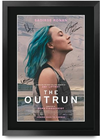HWC Trading The Outrun Saoirse Ronan Geschenke Geduckter Poster Signiertes Autogramm Foto für Fans von Film Memorabilien - A3 Gerahmt